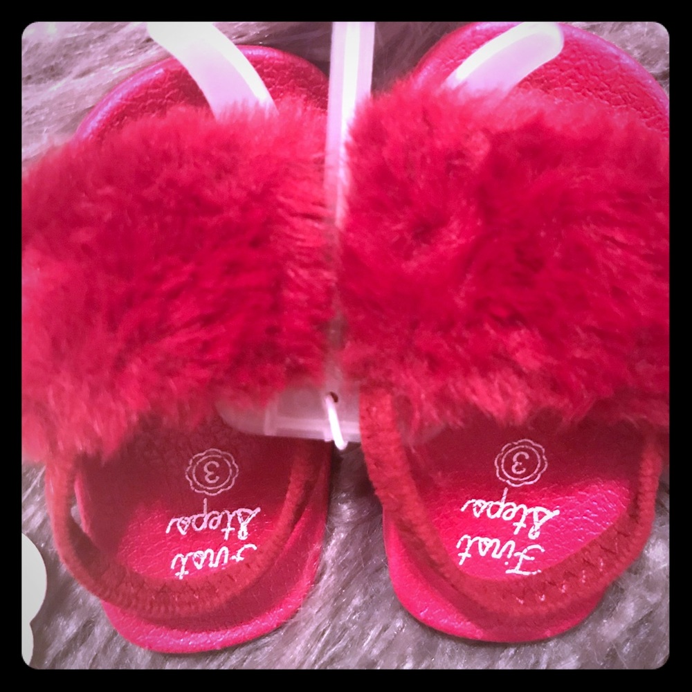 Faux Fur slide on Infant Sandals